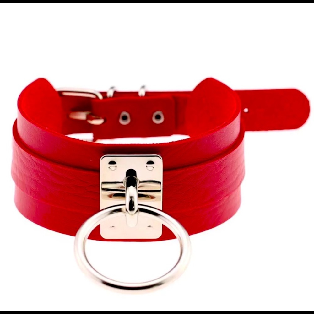 Oversized red  choker necklace women gothic necklace